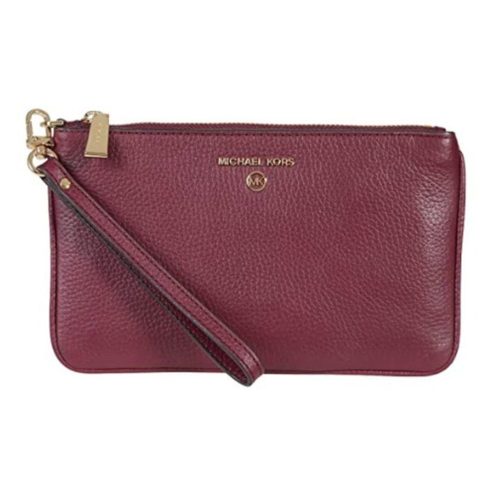 Michael Kors Women's Dark Berry Jet Set Charm Top Zip Wristlet Size Medium
